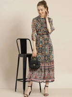 Juniper Black Chiffon Printed Tiered Dress