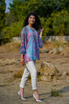 Juniper Blue Alphin Chiffon Printed Straight Tunic