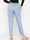 Juniper Blue Cotton Solid Straight Pants