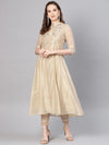 Juniper Beige Chanderi Embroidered 2 Piece Kurta