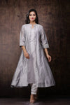 Juniper Grey Chanderi Embellished Jacket Style 2 Piece Kurta