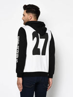 Men Black White Printed Full Sleeve Sweatshirt