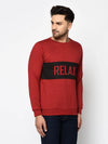 Men Maroon Full Sleeve Sweatshirt