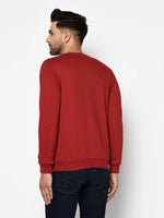 Men Maroon Full Sleeve Sweatshirt