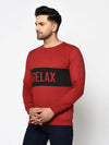 Men Maroon Full Sleeve Sweatshirt