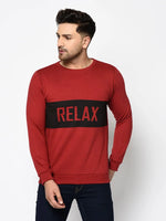 Men Maroon Full Sleeve Sweatshirt