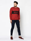 Men Maroon Full Sleeve Sweatshirt