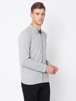 Men Grey Full Sleeve Jacket