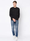 Men Black Solid Sweatshirt