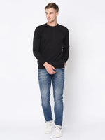 Men Black Solid Sweatshirt