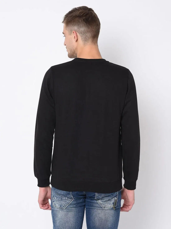 Men Black Solid Sweatshirt