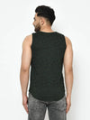 Men Bottle Green Sleeveless T-Shirt Vest