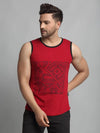 Men Maroon Sleeveless Vest T-Shirt