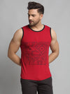 Men Maroon Sleeveless Vest T-Shirt