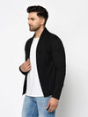 Men Black Full Sleeve Open Cardigan-LC08201039-L