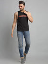 Men Black Sleeveless Vest T-Shirt