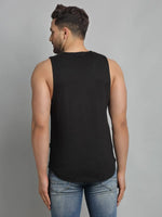 Men Black Sleeveless Vest T-Shirt