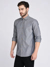 Men Grey Chambray Full Sleeve Shirt