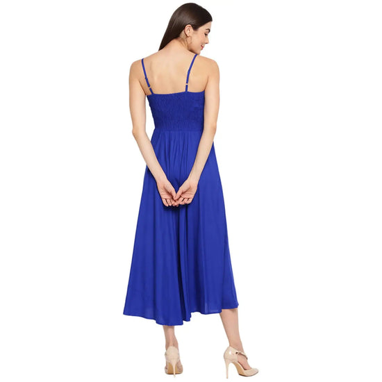 Aawari Rayon Bobbin Gown For Girls and Women Royal Blue