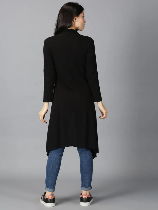 Women Designer Shrug Solid Black