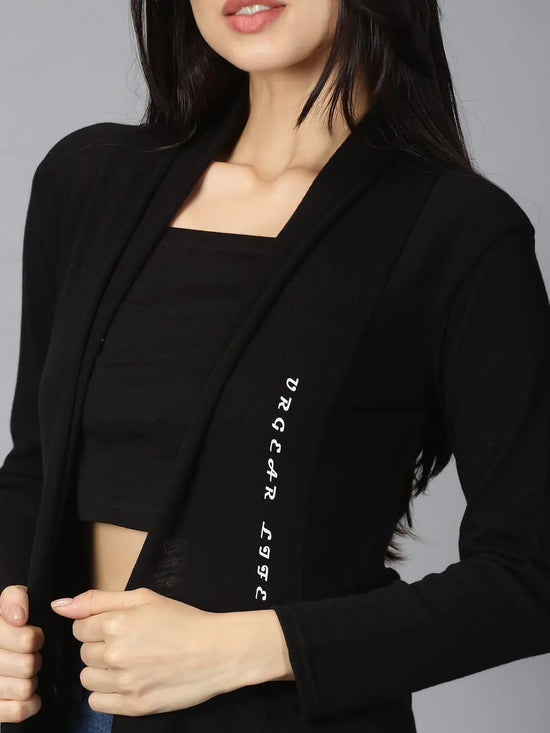 Women Designer Shrug Solid Black