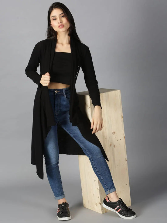 Women Designer Shrug Solid Black