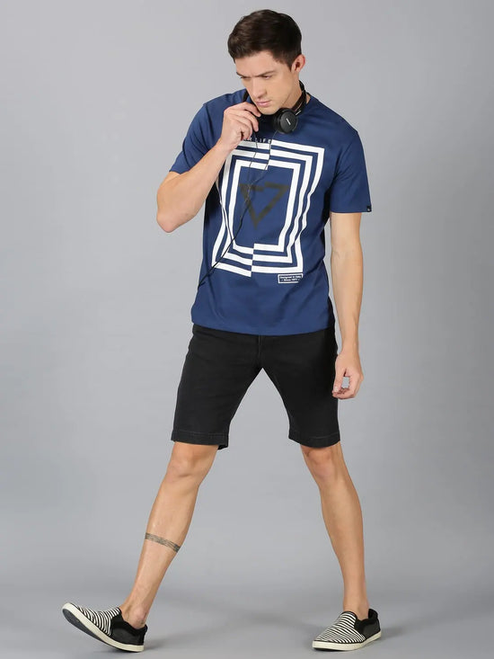 Men T-Shirt Printed Cotton Society