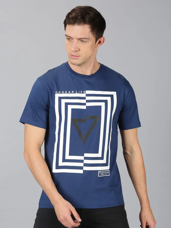 Men T-Shirt Printed Cotton Society