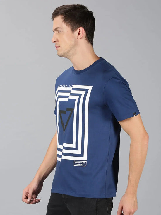 Men T-Shirt Printed Cotton Society