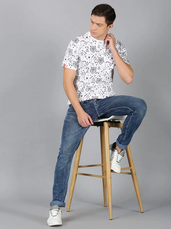 Men T-Shirt Printed Cotton Perfect Fit