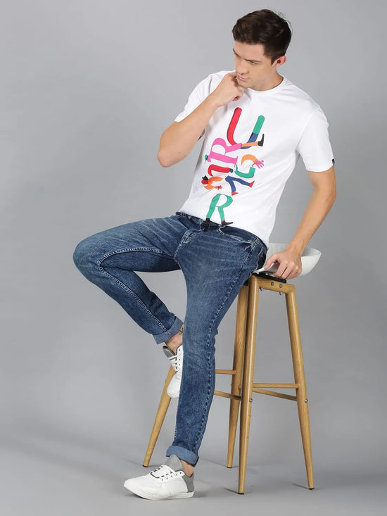 Men T-Shirt Printed Cotton Upstring