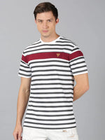 Men T-Shirt Stripes Cotton T-Shirt Planet