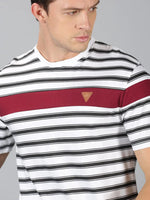 Men T-Shirt Stripes Cotton T-Shirt Planet