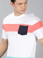 Men T-Shirt Colour-block Cotton PixelBeat