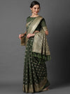 Sareemall Green Wedding Best Silk Blend Woven Design Saree With Unstitched Blouse