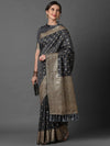 Sareemall Grey Wedding Silk Blend Woven Design Saree With Unstitched Blouse