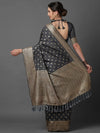 Sareemall Grey Wedding Silk Blend Woven Design Saree With Unstitched Blouse