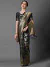 Sareemall Grey Festive Silk Blend Casual Woven Design Saree With Unstitched Blouse