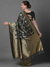 Sareemall Grey Festive Silk Blend Casual Woven Design Saree With Unstitched Blouse