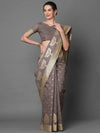 Elegant Sareemall Mauve Festive Silk Blend Woven Design Saree With Unstitched Blouse