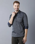 Yovish Men Washed Casual Black Shirt