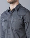 Yovish Men Washed Casual Black Shirt