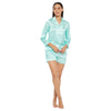 Women Aquamarine Printed Shirt and Shorts Night Suit