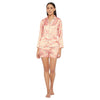 Women Beige Printed Shirt and Shorts Night Suit