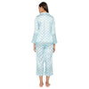 Women Light Blue Printed Shirt and Pyjama Night Suit