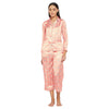 Women Beige Printed Shirt and Pyjama Night Suit