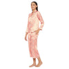 Women Beige Printed Shirt and Pyjama Night Suit