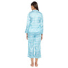 Women Sky Blue Printed Shirt and Pyjama Night Suit