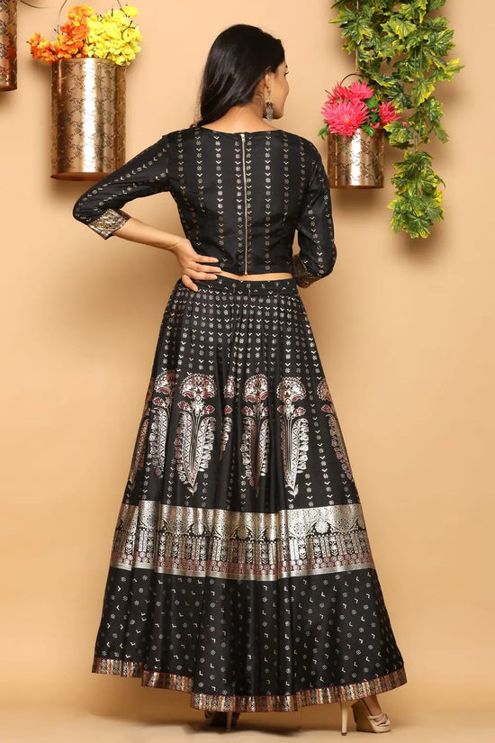 Juniper Black Shantoon Printed Lehenga Choli Set