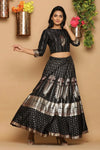 Juniper Black Shantoon Printed Lehenga Choli Set